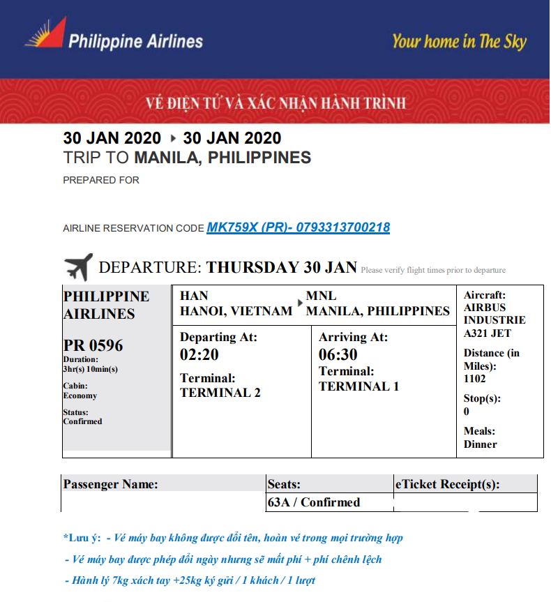 Hãng hàng không Philippines Airlines của Philippines