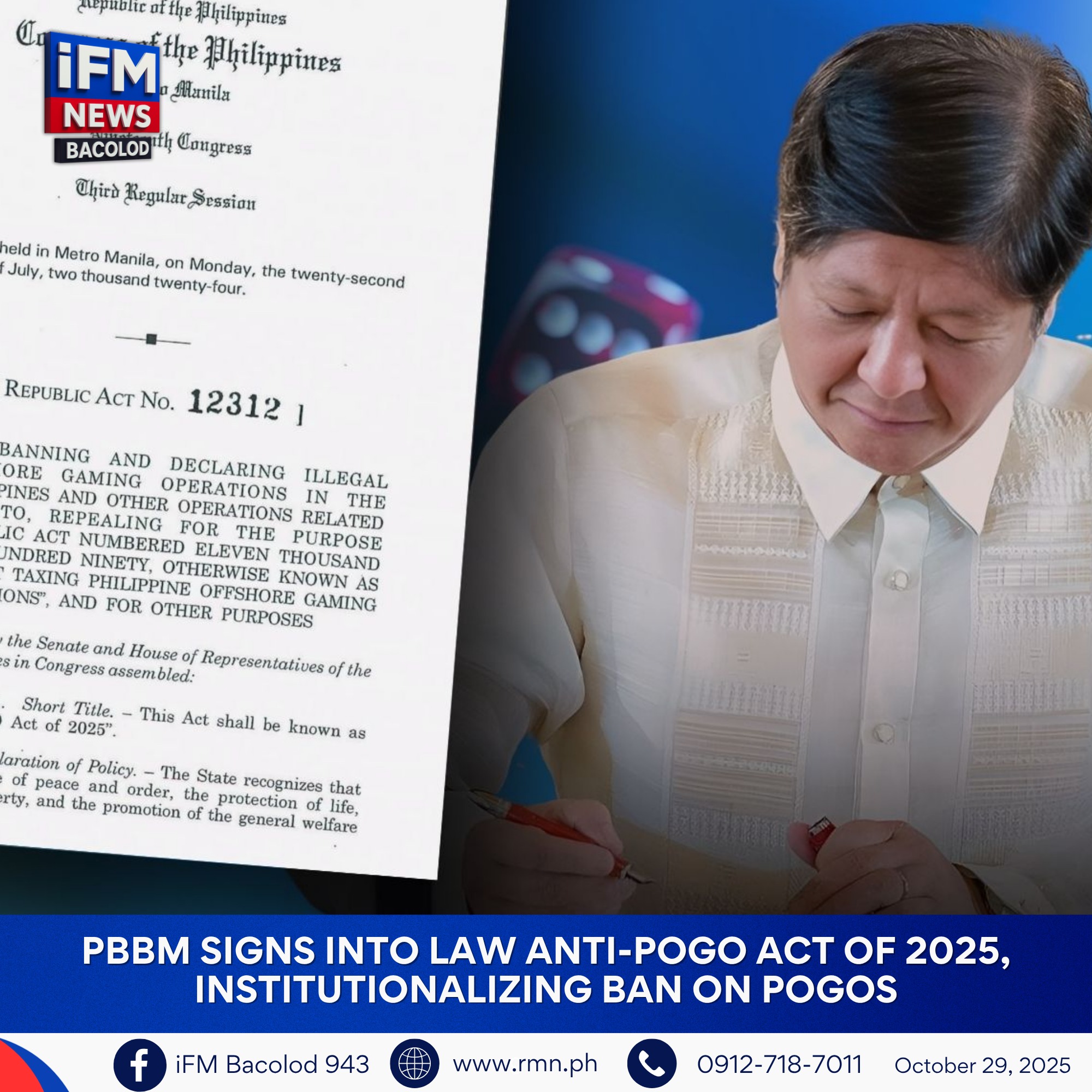 Chính phủ Philippines đã ban hành Luật Anti-POGO 2025 (RA 12312)