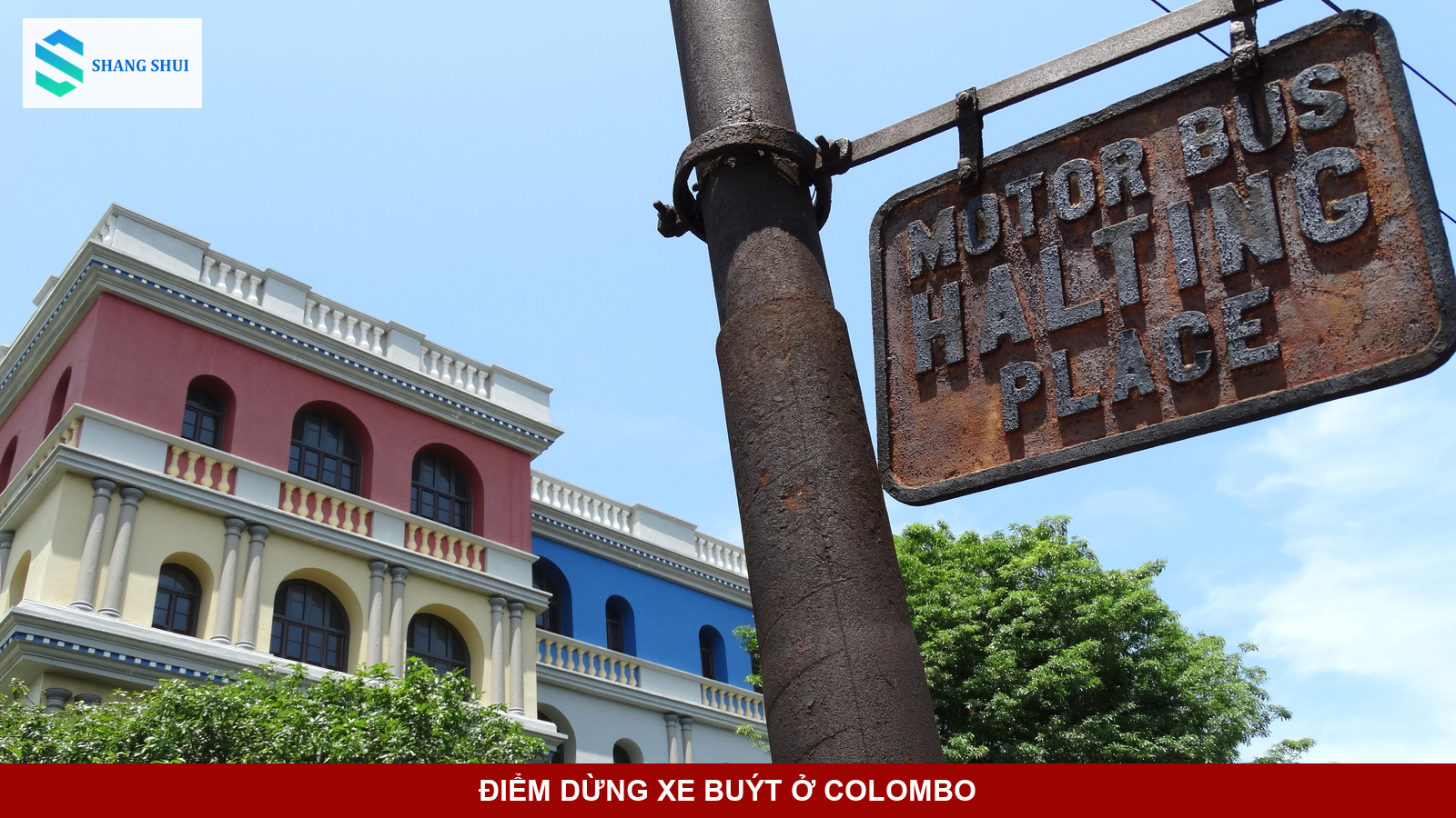 Biển Motor Bus Halting Place tại Colombo trong ảnh chụp năm 2014