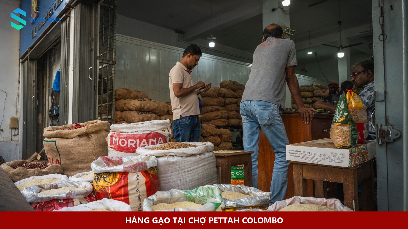Hàng gạo tại chợ Pettah Colombo