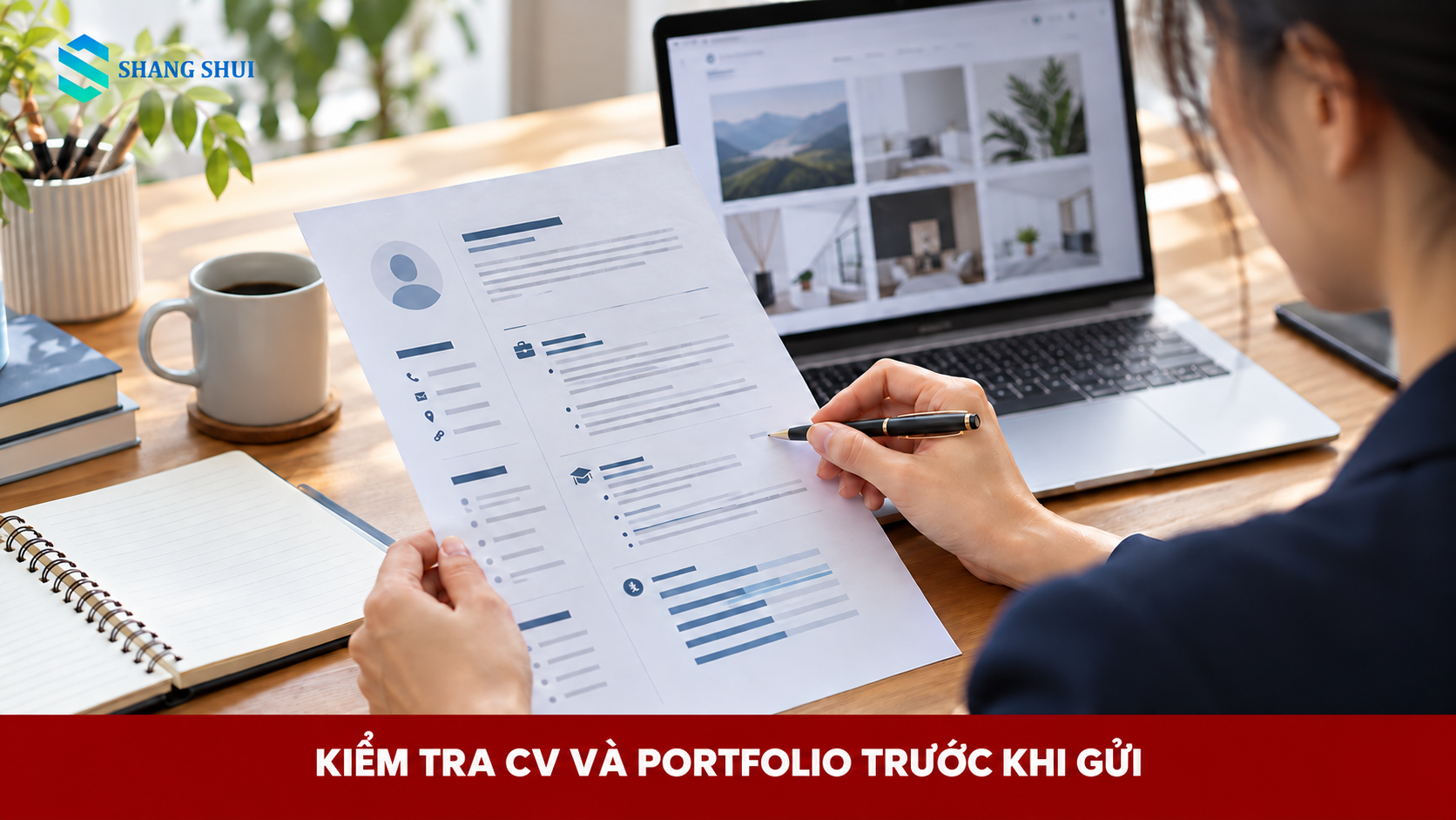 Rà soát thông tin trong CV và kiểm tra portfolio trên máy tính