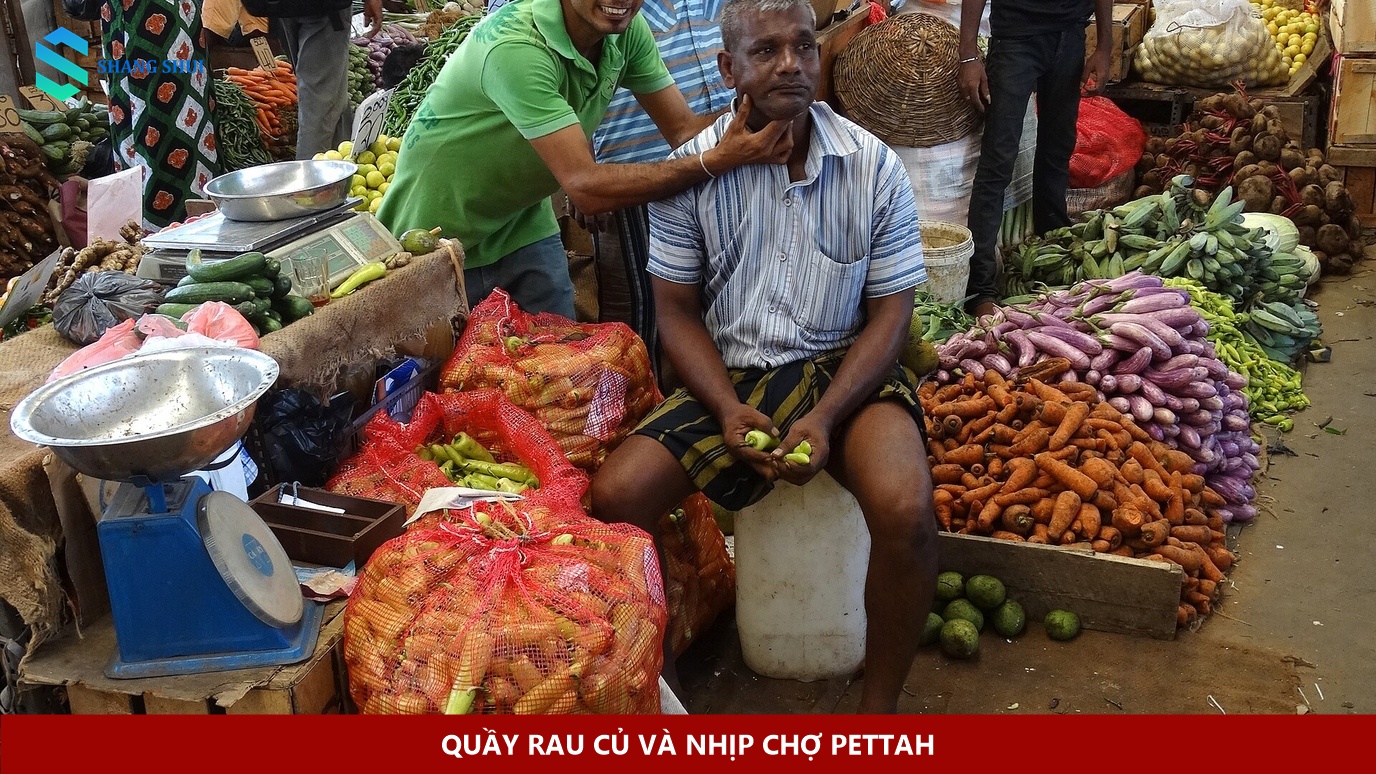 Quầy rau củ và nhịp chợ Pettah