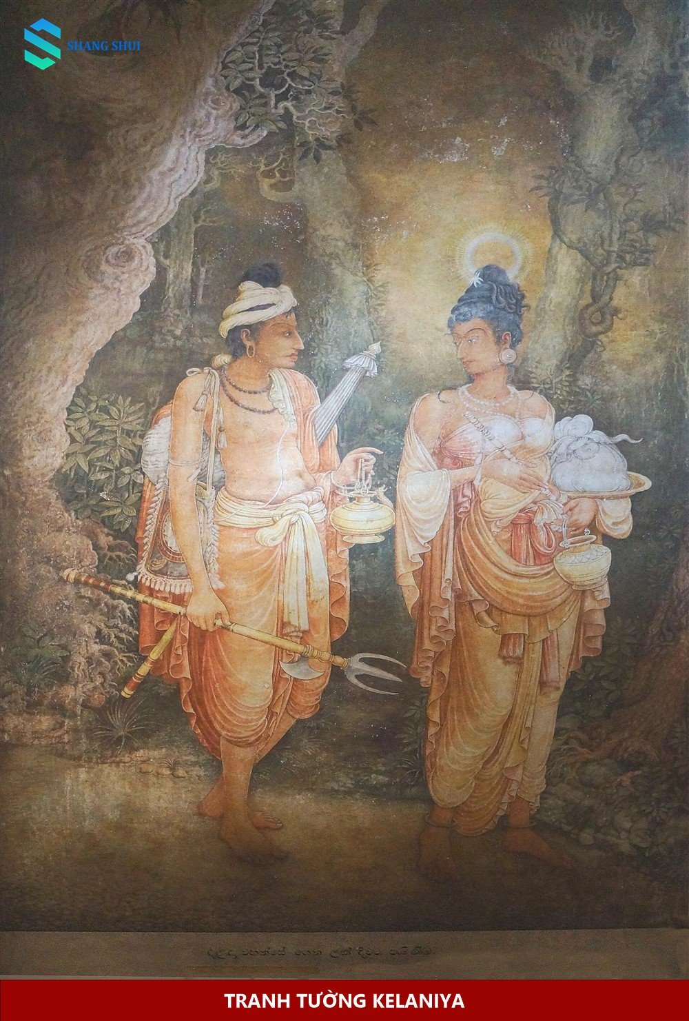 Tranh Danta và Hemamala trong chùa Kelaniya